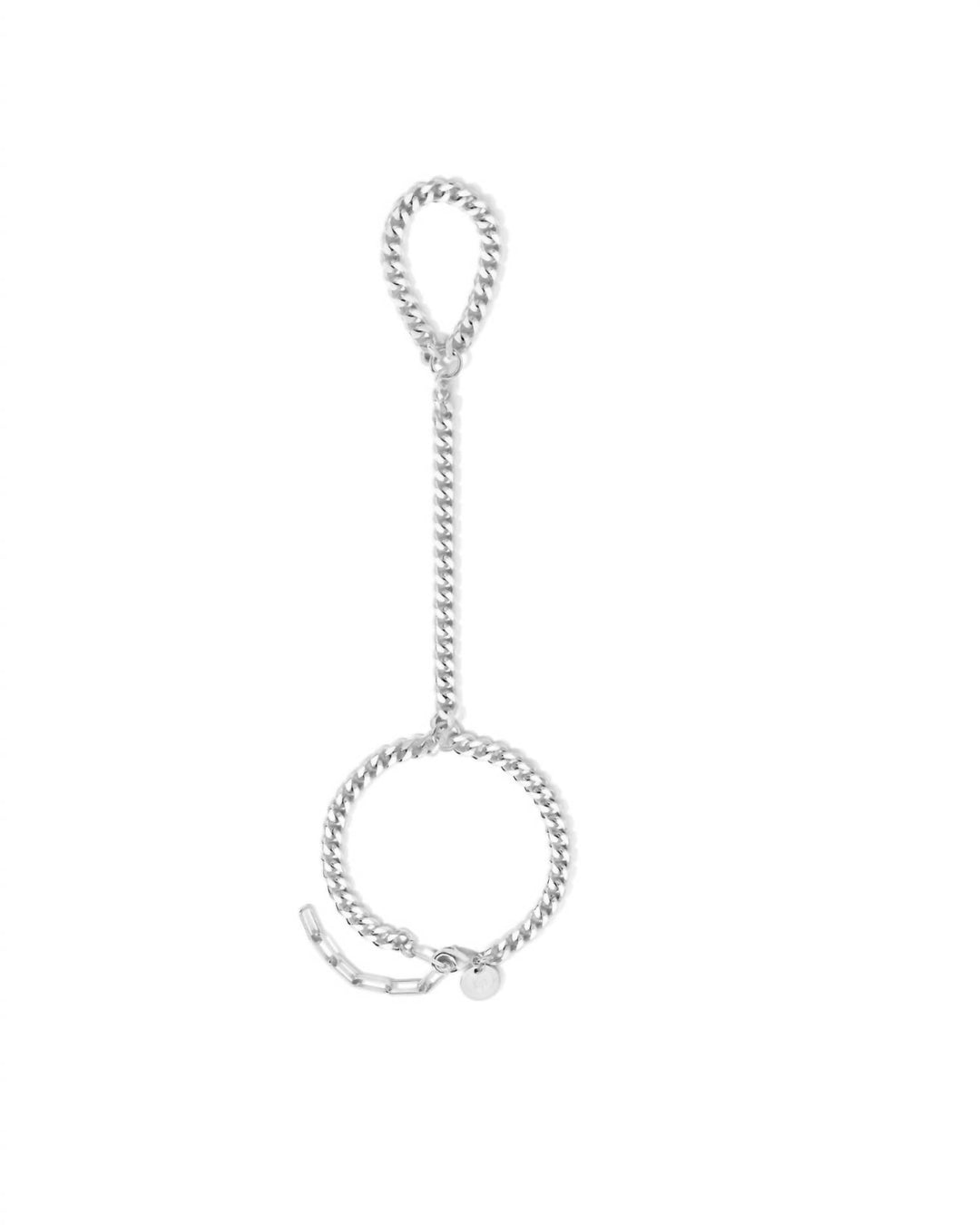 women's micro link curb hand chain in silver