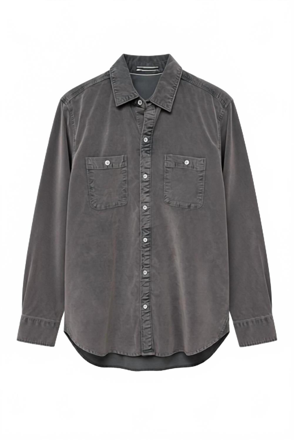 cozy cut cord work shirt in carbon