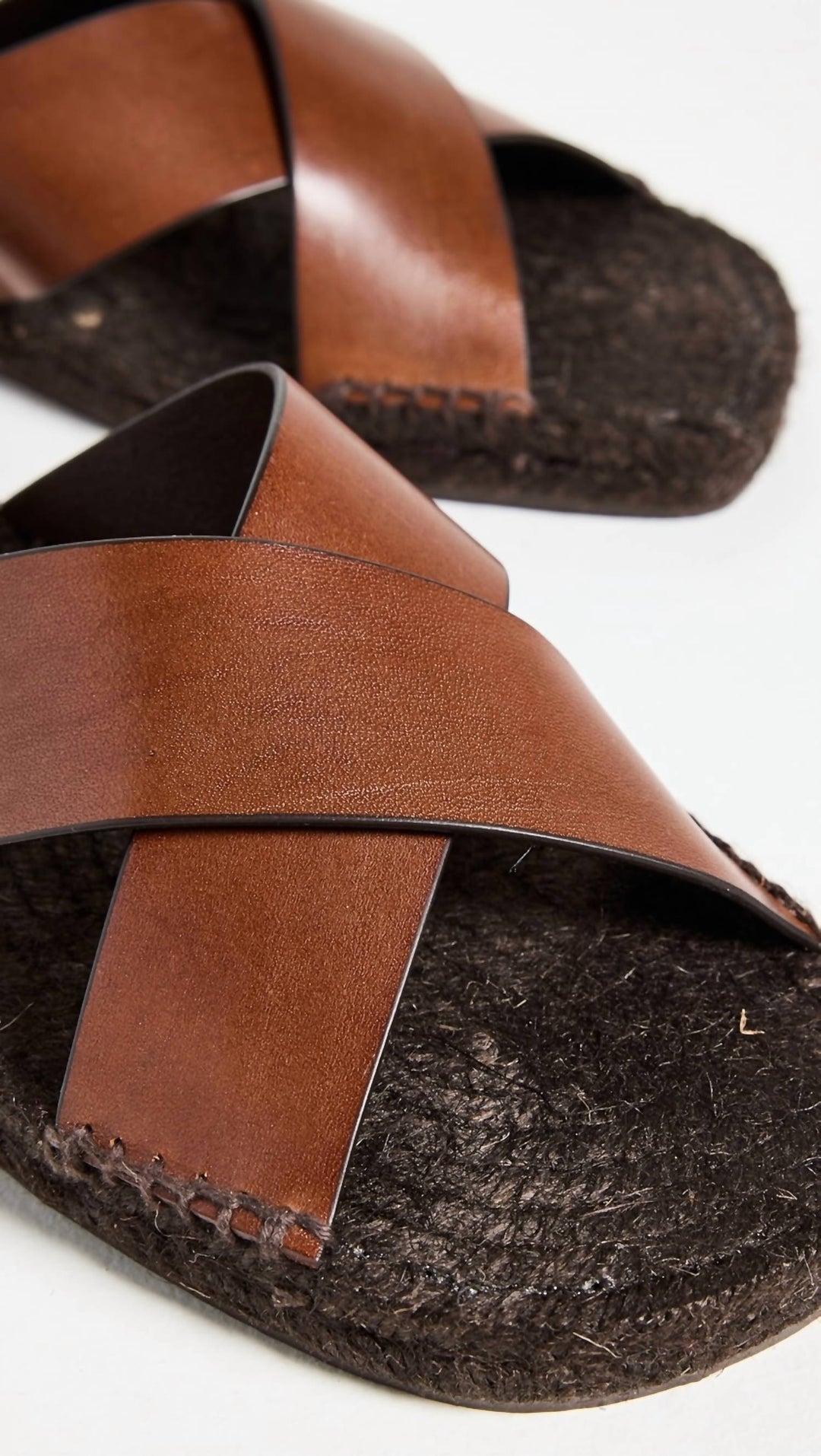 men's kevin leather slip on sandal in marron chocolate