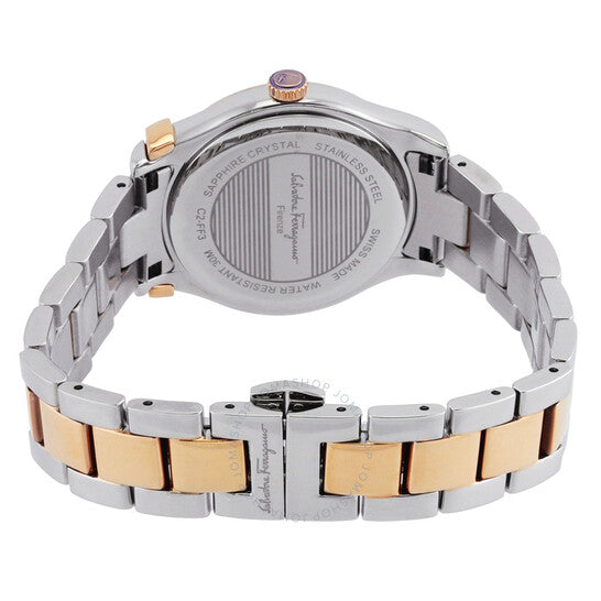 ساعة فيراغامو ١٨٩٨ للسيدات بمينا أسود وألوان ثنائية