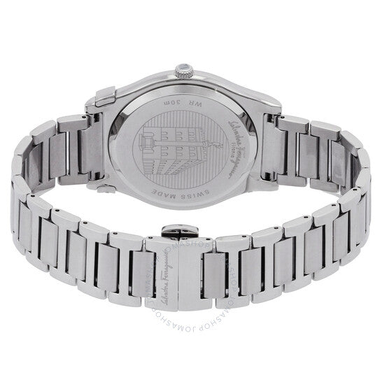 ساعة فيراغامو 1898 للرجال رفيعة من الكوارتز بمينا زرقاء