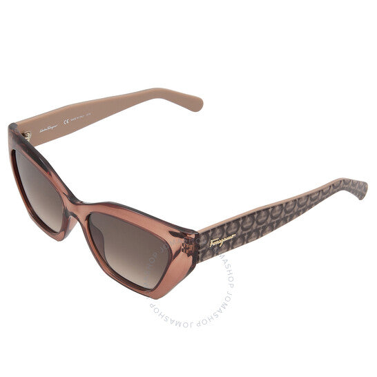 Ferragamo, Brown Gradient Cat Eye Ladies Sunglasses