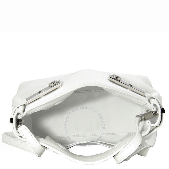 Ferragamo, Desconstructed Hug Soft Crossbody Bag (XS) in White