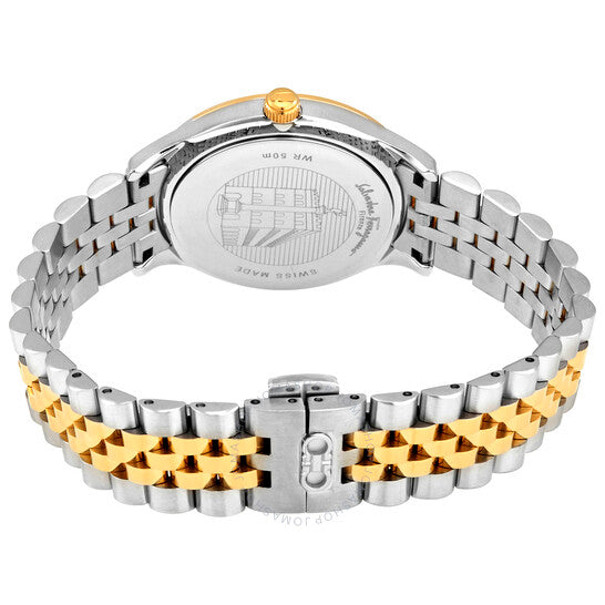 ساعة فيراغامو ديو كوارتز نسائية بمينا خضراء