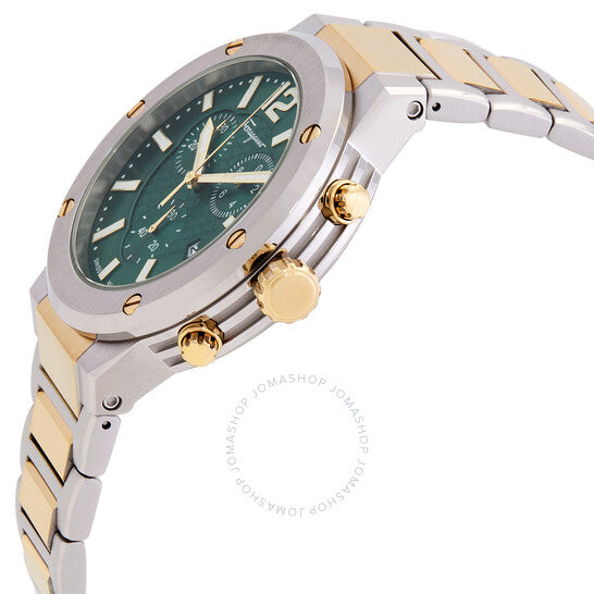 Ferragamo, F-80 Chronograph Quartz Green Dial Men's Watch