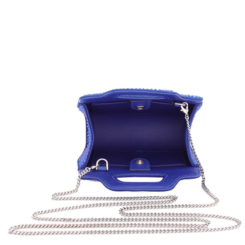 Ladies Blue Crystal Studded Wanda Mini Bag