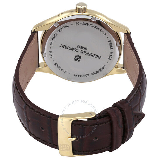 ساعة فريدريك كونستانت الكلاسيكية للرجال بمينا فضي