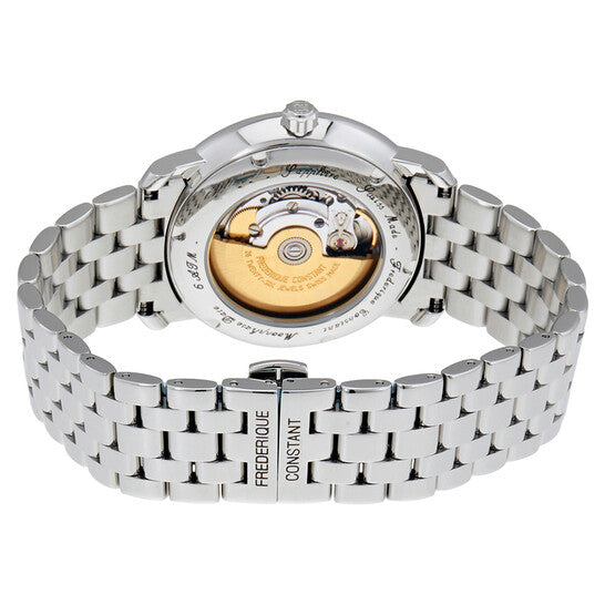 ساعة فريدريك كونستانت الكلاسيكية للرجال، أوتوماتيكية، بمينا فضي