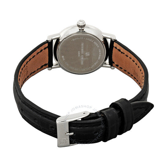 ساعة فريدريك كونستانت، رفيعة الخط، بمينا بيضاء، للسيدات