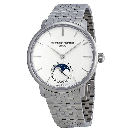 Frederique Constant, Slimline Moonphase Silver Dial Stainless Steel Men's Watch