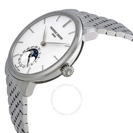 Frederique Constant, Slimline Moonphase Silver Dial Stainless Steel Men's Watch