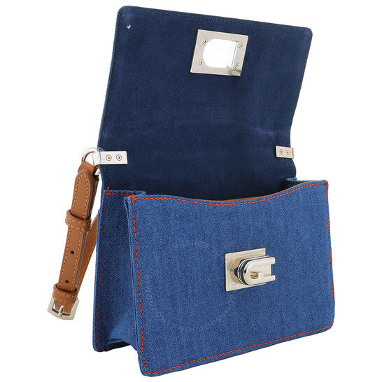 Furla, Mini Denim Logo Clasp Shoulder Bag