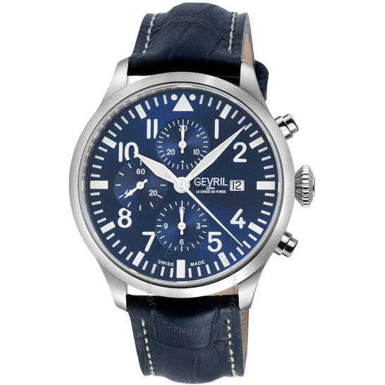 Gevril, Vaughn Chronograph Automatic Blue Dial Men's Watch