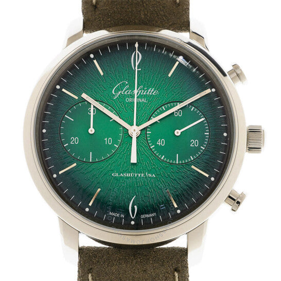 Glashutte Original, Glashutte Sixties Chronograph Automatic Green Dial Men's Watch