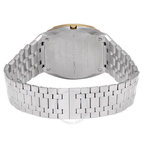 ساعة غوتشي 25H كوارتز للرجال بمينا بلون الشمبانيا