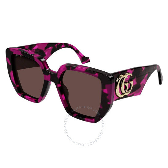 Gucci, Brown Geometric Ladies Sunglasses