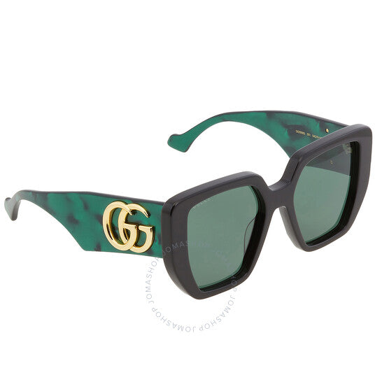 Gucci, Green Geometric Ladies Sunglasses