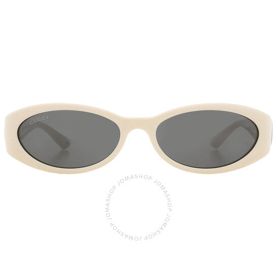نظارات شمسية نسائية بيضاوية رمادية من غوتشي