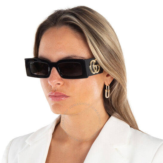 Gucci, Grey Rectangular Sunglasses