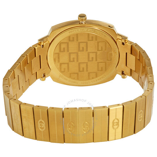 ساعة Gucci Grip كوارتز بمينا بيضاء وذهب أصفر للسيدات