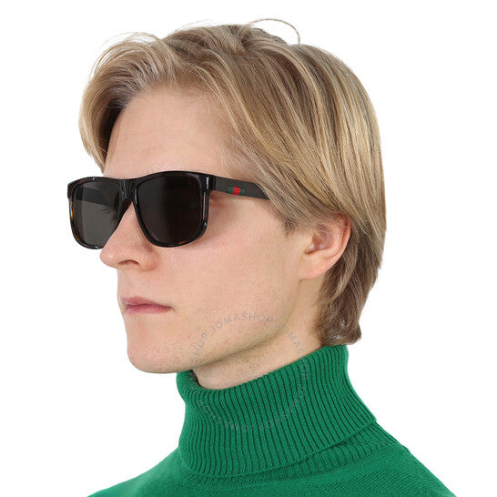 نظارات شمسية مربعة رمادية مستقطبة للرجال من جوتشي