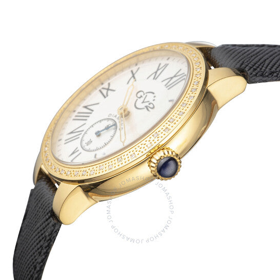 Gv2 من جيفريل، ساعة أستور للسيدات بمينا أبيض ومرصعة بالألماس