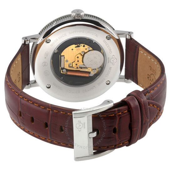 Gv2 By Gevril, Maestro Quartz Moon Phase Silver Dial Men's Watch