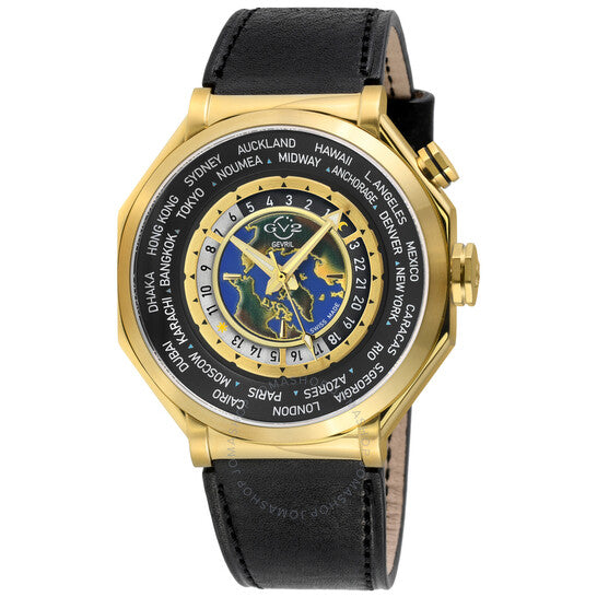 Gv2 By Gevril, Marchese Quartz Black Dial Men's Watch