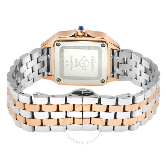 ساعة Gv2 من جيفريل، ميلانو، مينا زرقاء مرصعة بالألماس للسيدات