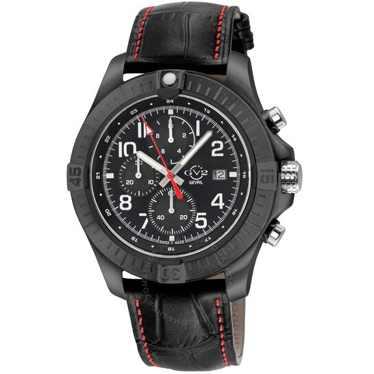 Gv2 By Gevril, T38 Chronograph Quartz Black Dial Men's Watch