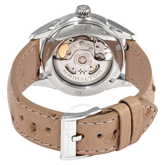 ساعة هاميلتون جازماستر أوتوماتيكية للسيدات بمينا زرقاء