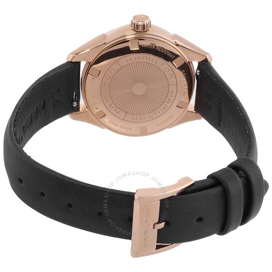 ساعة هاميلتون جازماستر كوارتز نسائية بمينا سوداء