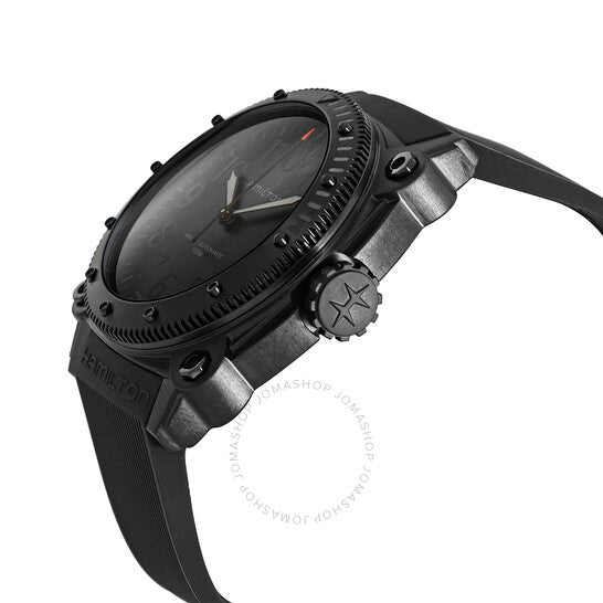 ساعة هاميلتون للرجال، لون كاكي كحلي، أوتوماتيكية، بمينا أسود