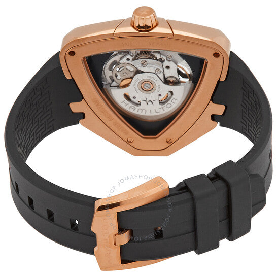 ساعة هاميلتون فينتورا أوتوماتيكية للرجال بمينا أسود