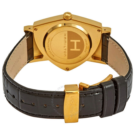 ساعة هاميلتون فينتورا النسائية غير المتماثلة ذات الميناء الأسود