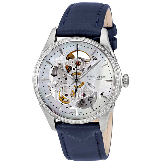 Hamilton, White Mother of Pearl Skeleton Dial Ladies Watch