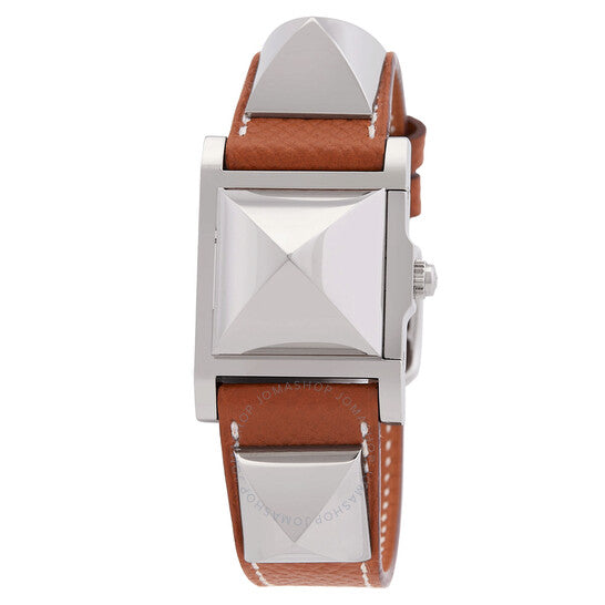 Hermes, Medor White Dial Ladies Brown Leather Watch