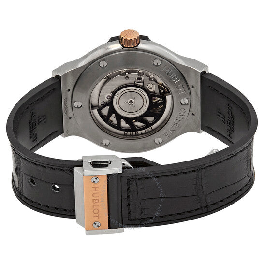 هوبلو، ساعة رجالية أوتوماتيكية بمينا أسود وجلد أسود