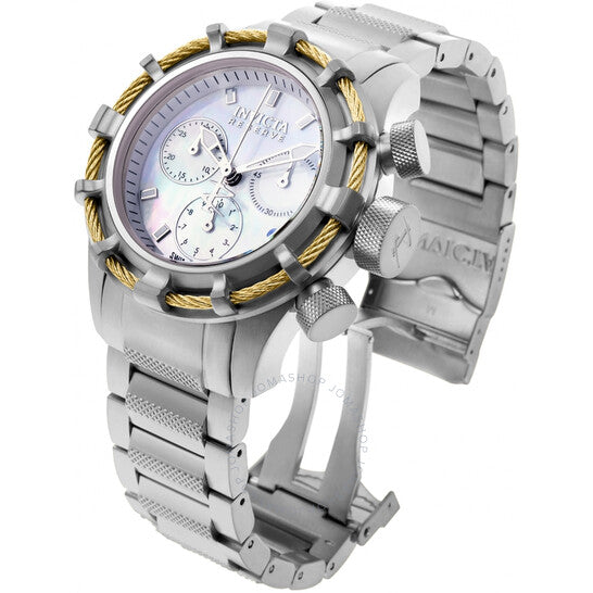 ساعة إنفيكتا بولت كرونوغراف كوارتز بمينا بيضاء للسيدات