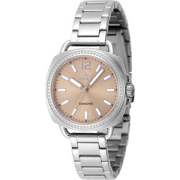 Elite Diamond Quartz Light Brown Dial Ladies Watch