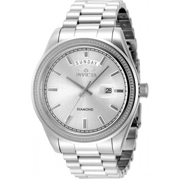 Elite Diamond Quartz Silver Dial Men's Watch