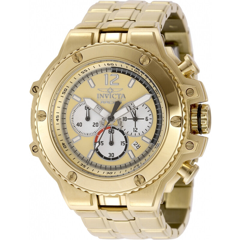 Racing Chronograph GMT Quartz Gold Dial Men's Watch