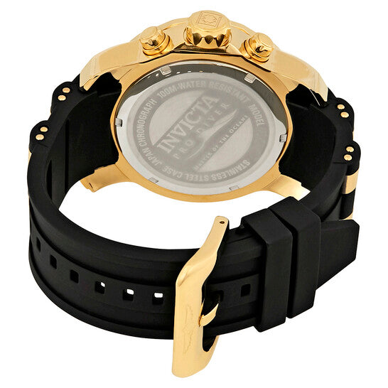 Pro Diver Chronograph Gold Dial Black Polyurethane Men's Watch