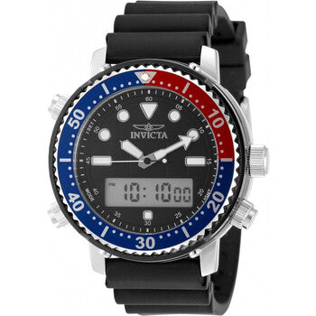 Pro Diver Quartz Analog-Digital Black Dial Pepsi Bezel Men's Watch