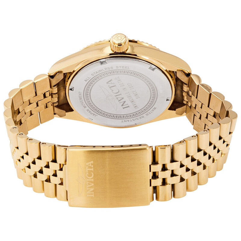 Specialty Black Dial Yellow Gold-tone Men's Watch