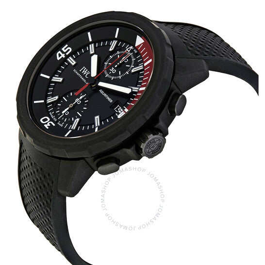 ساعة IWC Aquatimer أوتوماتيكية للرجال بمينا أسود