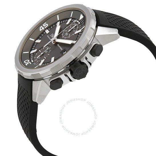 ساعة IWC Aquatimer أوتوماتيكية للرجال بمينا رمادي وكرونوغراف