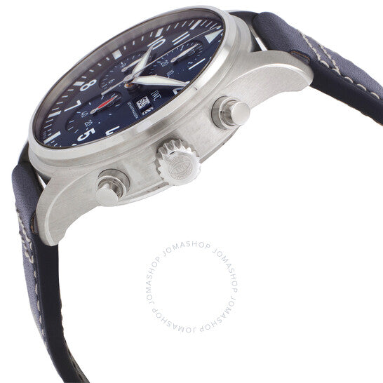 ساعة IWC Pilots Chronograph أوتوماتيكية للرجال بمينا أزرق