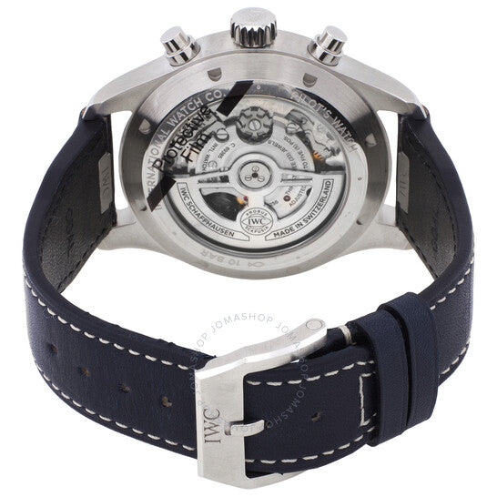 ساعة IWC Pilots Chronograph أوتوماتيكية للرجال بمينا أزرق