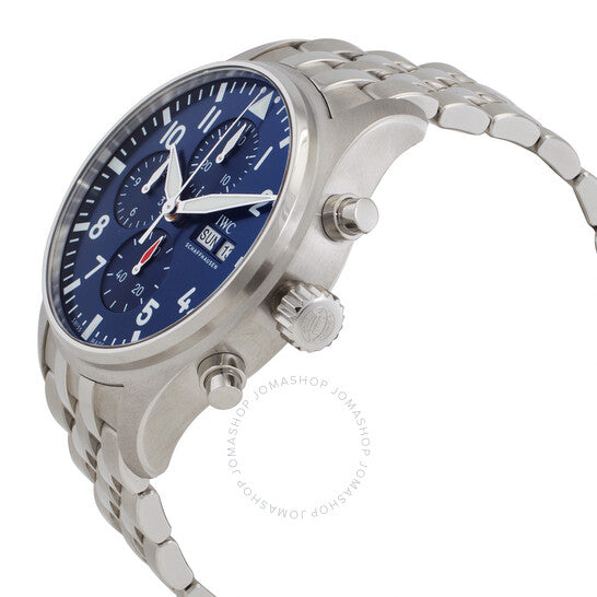 ساعة IWC Pilots Chronograph أوتوماتيكية للرجال بمينا أزرق